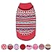 Blueberry Pet Fair Isle Style Sugar Coral Pullover Dog Sweater with Heart, Back Length 14
