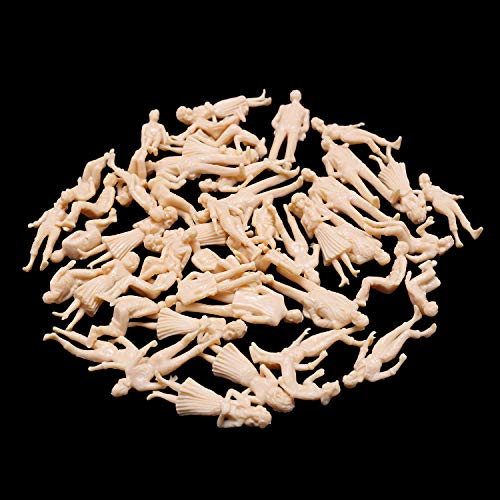 Fashionclubs 50pcs Model Train People Figures Architectural 1:25 G Scale Unpainted Model People Seated and Standing Miniature People Passengers for Miniature Scenes Model Railway Railroad Layout - Thumbnail 7