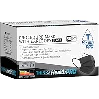 THINKA MASK WITH EARLOOPS (50pcs) - [BLACK]-Medical Mask - Surgical Mask -ASTM Level 1 Mask