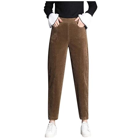 Leaf2you Pantalones De Pana Para Mujer Informales Sueltos De