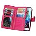 S5 Case, Galaxy S5 Case - Egrace Vintage Classic Wallet Case Hard Shell Skin Case [Stand View] Samsung S5 Premium PU [Wallet Case] Leather Case with Built-in 9 Card Slots Galaxy S5 / Galaxy SV / Galaxy S V (2014) (Hot Pink)