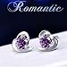Yonger Fashion Simple Earring Women Lady Pearl Purple Heart Crystal Jewelry Stud Gift Silver Stud Jewelry Accessories