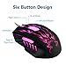 BAKTH High Precision Ergonomic Adjustable 6 Buttons 2400 DPI Wired USB Gaming Mouse with Optical Breathing LED 7 Colors Backlit Lighting, Weight Tuning Set