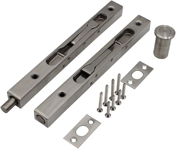 Muluo Hidden Latches & Bolts Silver (2Pack) 304 Stainless Steel 8