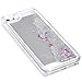 Yoption Transparent Plastic 3D Glitter Quicksand and Star Liquid Case for Apple iPhone 5 5S SE