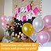 Birthday Decorations - Large Happy Birthday Banner - Theme Birthday Party Decorations - Happy Birthday Letters - Pink Rose Gold For Woman Girl Mom Balloons Hanging Pom Poms Wall Party Supplies