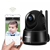 FREDI Wireless Baby Monitor Camera 720P Security IP Home Camera with Two-Way Talking,Infrared Night Vision,Pan Tilt,P2P Wps Ir-Cut Nanny ip Camera Motion Detection (720pblack)