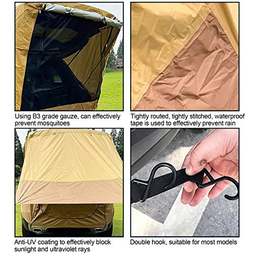 Dyjd Tentes De Voyage En Voiture, Tentes De Voyage De Voiture, Tentes De Coffre Pour Exercices D’auth-conduit En Plein Air, Barbecues, Camping,marron