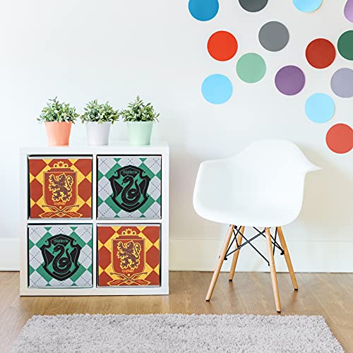 Harry Potter Gryffindor Slytherin 4 Pack Collapsible Cube Storage Bins
