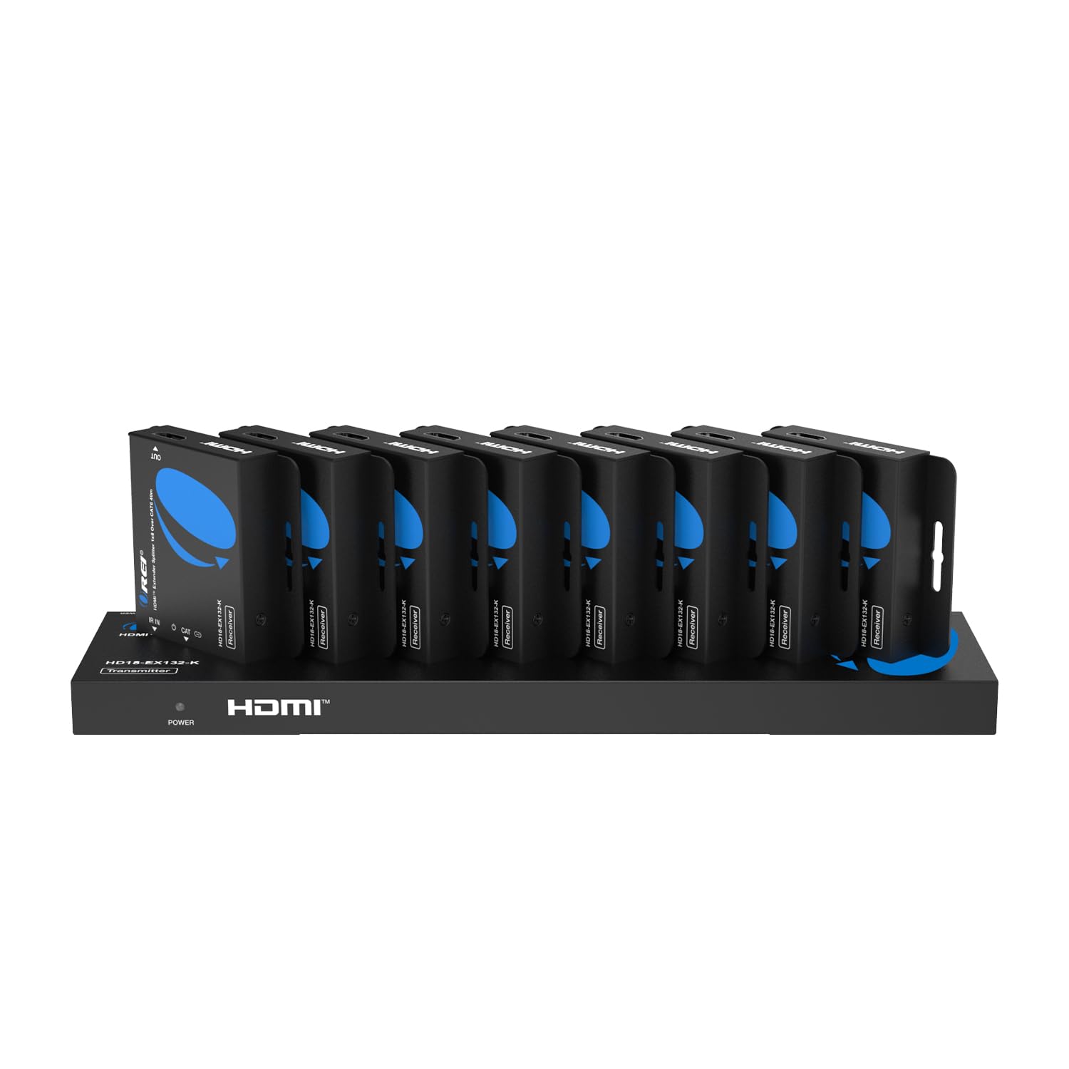 OREI HDMI Extender Splitter 1 in 8 Out Over CAT6/7