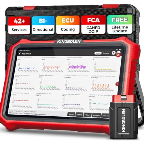 KINGBOLEN K8 PRO OBD2 Diagnostic Device Bluetooth, All System Diagnostic Device Car with Bi-Directional, 42+ Service Reset, ECU Coding, V.A.G-Guided, FCA, CANFD & DOIP, Lifetime Free Update