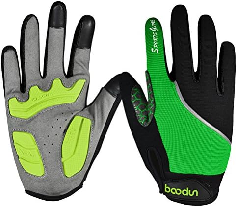 Timeiya Full Finger Gloves Touch Screen Gloves With Shock-Absorbing Pad Cycling Gloves
