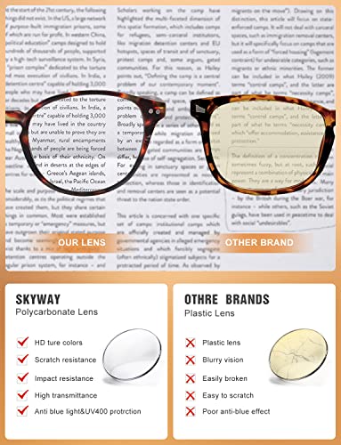 SKYWAY 5 Pack Reading Glasses Blue Light Blocking, Stylish Eyeglasses Women Men （+3.0）
