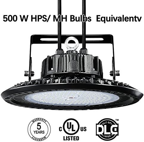 LED High Bay Light 13,500 Lumen-100 Watt Wigbow High Bay Fixtures-1 meter Long Extension Cord,and Bracket Additional-5000K Day Light White-for Commercial Grade Area Warehouse Workshop 