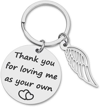 Amazon.com: Llavero de regalo para padre o madre de Stepchild idea de regalo para padre adoptivo, gracias por amarme como su propio llavero de Navidad, cumpleaños, Acción de Gracias, colgante familiar: Office
