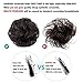 Stamped Glorious Messy Bun Extension for Women 100% Human Hair Curly Wavy Updo 100% Human Hair Wavy Donut Scrunchy Curly Hairpieces Natural Hair Kids Donut Ponytail Hair Chignons (Dark Brown), 2 Count