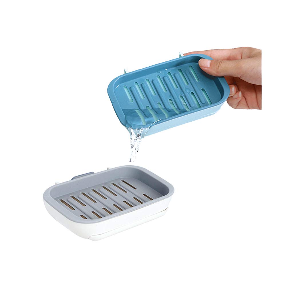 RUOXI 2pcs Silicone Soap Dishes Soap Tray Dish Anti-Slip Soap Holder Self Draining Shower Soap Dish Holder Soap Saver Dish for Shower Bathroom Kitchen