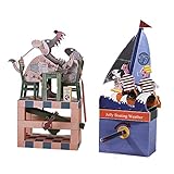 Automata Paper Machine Moving Model Combo Kit – Having Dinner with a Wolf + Jolly Boating Weather (Fun & Educational DIY Summer Vacation Projects) Designed by Keith Newstead (Great for Birthday Gift)