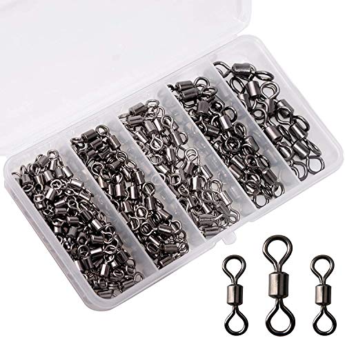 Shaddock 500stk Angeln Rig Stark Angelwirbel, Tönnchenwirbe Angelnzubehör Line zu Haken Spinnwirbel, Hechtwirbel Stecker…