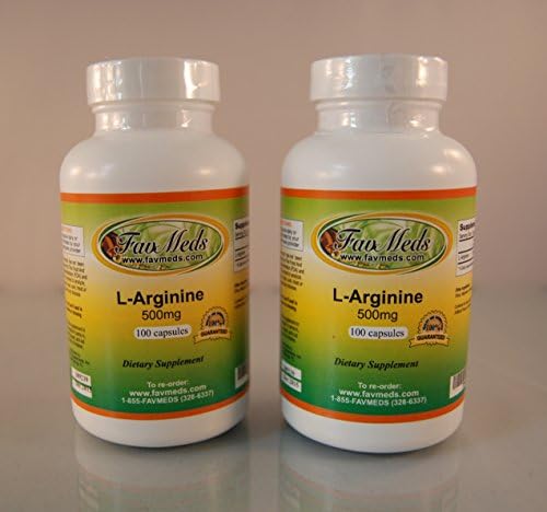 Favmedsusa L-arginine, L-argenine 500mg, Made in USA - 200 (2x100) Tablets