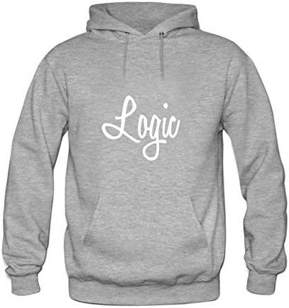 Diy Men's Casual logic Printed Graphic Pullover hoodies YHLN L Grey