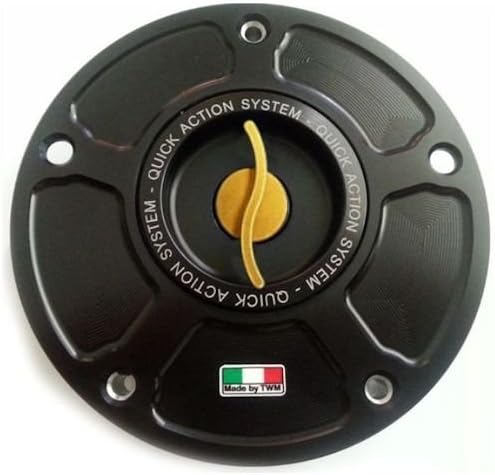 TWM Quick Action CNC Billet Fuel Gas Cap with Gold Handle fits Honda CBR 600 900 1000 RR F HORNET CB R VTR