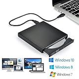External USB2.0 CD Drive, Blingco Protable External DVD Drive, USB Slim Portable CD-RW DVD-R Combo Burner Writer Player for Laptop Notebook PC Desktop Computer, Black