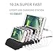 Best USB Charging Station & Universal 6 Port Desktop Docking Organizer Hub With Fast Battery Charger For Your Apple iPhone, Samsung Cell Phone, iPad, Android Tablet & Multiple Mobile Devices, Gadgets.