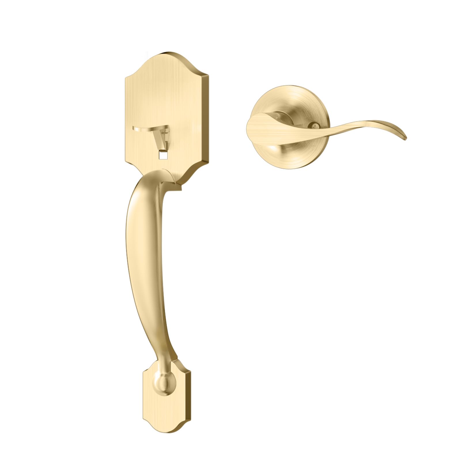 Photo 1 of goldenwarm Gold Front Door Handle, Entry Door Handle and Reversible Handle Lever, Front Door Entry Handleset