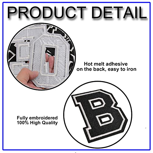 TACVEL 3 Pieces Iron on Numbers Patches, Numbers 0-9 Applique for Clothes, Dress, Hat, Socks, Jeans, DIY Accessories (Black 3,3.14inch)