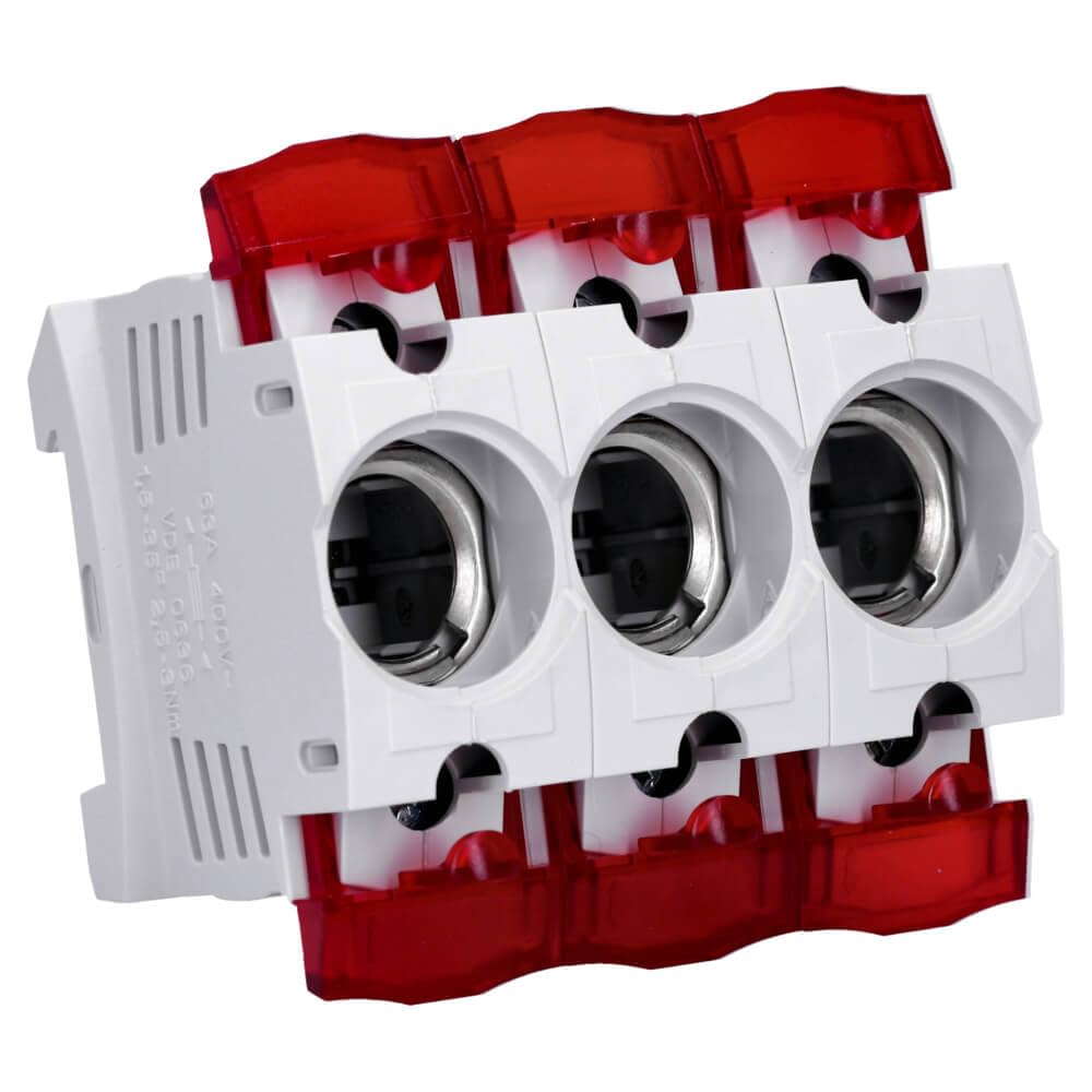 ABB Stotz S&J ISS63/3 Fuse Base Burgundy