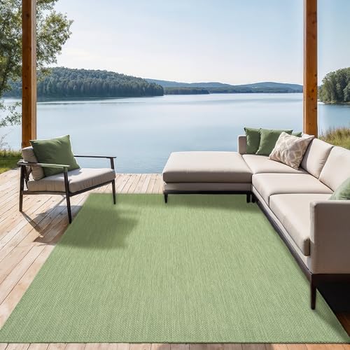 the carpet Mistra – Outdoor Teppich, Wetterfest, UV-beständig & pflegeleicht, für Balkon, Terrasse & Garten, auch für Wohnzimmer & Schlafzimmer geeignet, Grün,