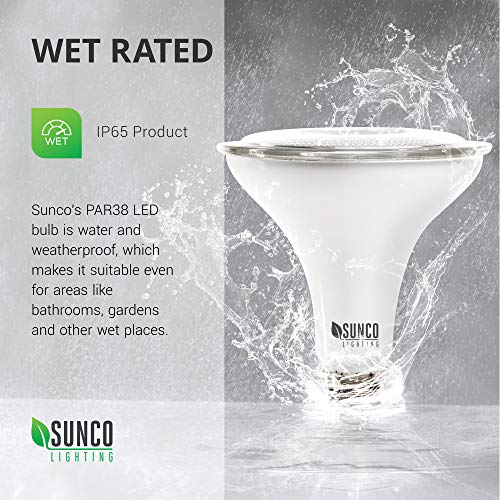 Sunco Lighting LED PAR38 Outdoor Flood Light Bulbs, Dimmable