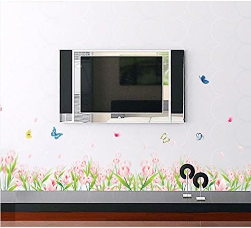 Zocalo De Rodapie Linea Pegatinas Mariposas Flores Adhesivo Para