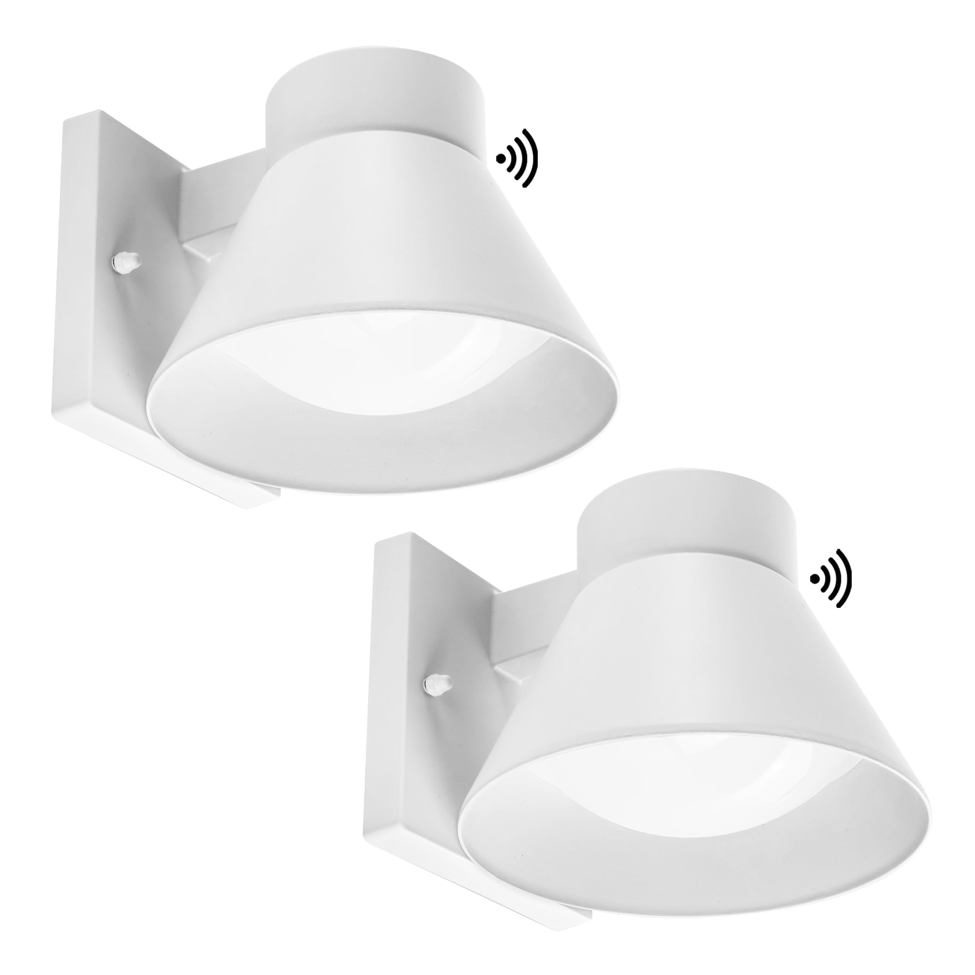 Photo 1 of UME 2 Pack LED Outdoor Wall Light Fixtures, Dusk to Dawn Outdoor Wall Lantern, Exterior Waterproof Wall Sconce Light Fixtures, White Front Porch Lights Wall Mount Lighting