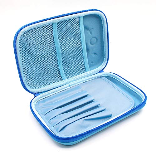 Baby Shark Embossed Hardtop Pencil Case - Cute Boys School Supply Stationery Organizer - Large Capacity Pen Box Pouch Bag for Kids (Light Blue)
