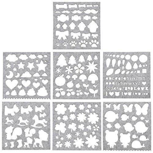 BetterUS Lovely Design DIY Needle Felt Applique Mold Hand Embroidery Stencil Tool For Felting Needle Projects 7Pcs Set - Thumbnail 4