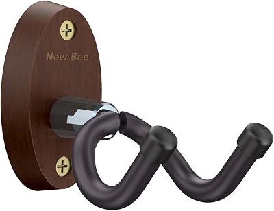 New Bee Guitar Wall Mount Hanger V-Shaped, Solid Wood Bracket with Screws