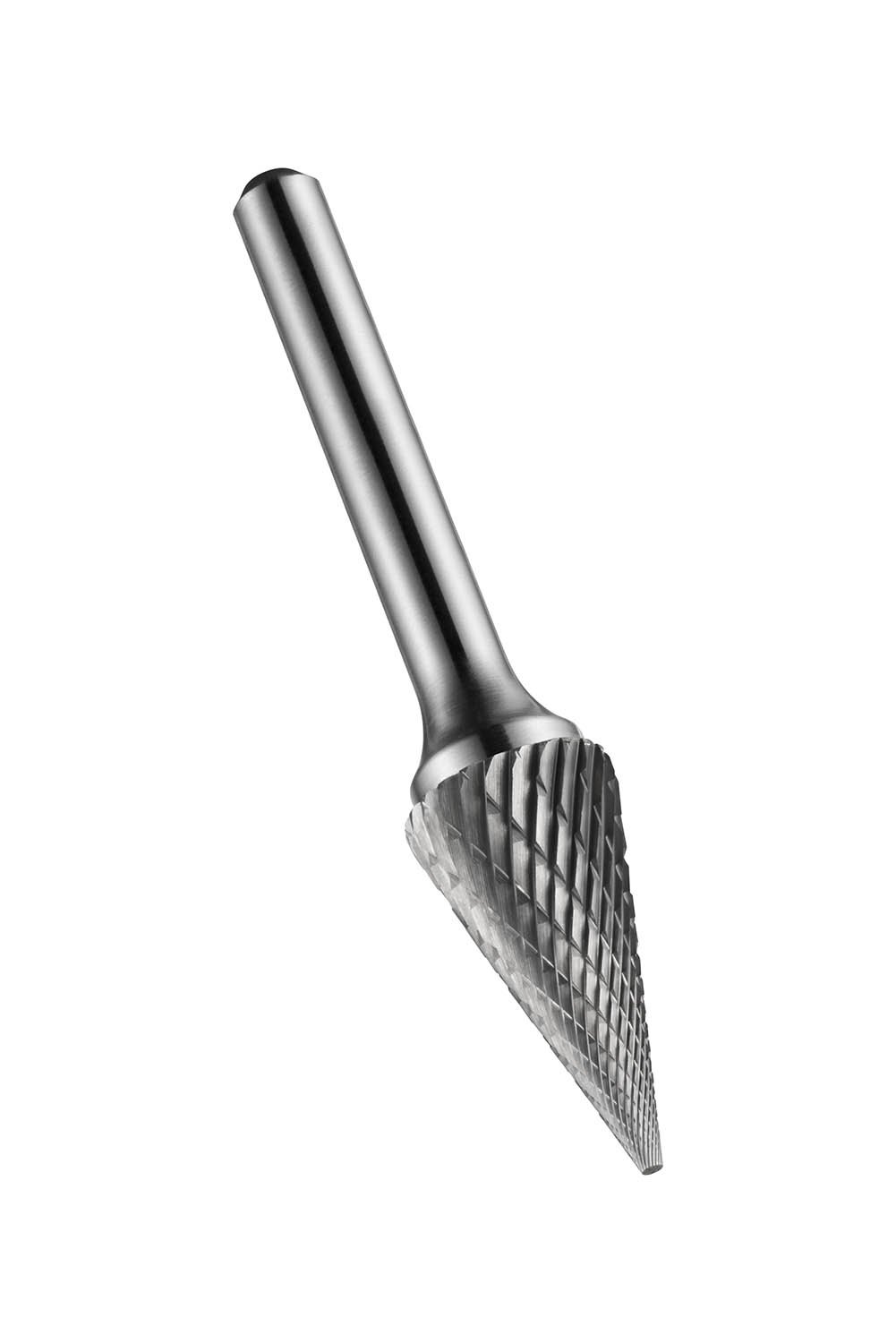 Dormer P823 Rotary Carbide Burr, Cone Shape, Double Cut Geometry, Bright Finish