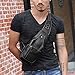 Mens Sling Bag Leather Chest Bag Shoulder Backpack Cross Body Travel,Rswsp,KA012BL