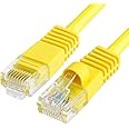 Cmple Cat5e Network Ethernet Cable - Computer LAN Cable 1Gbps - 350 MHz, Gold Plated RJ45 Connectors - 100 Feet Yellow