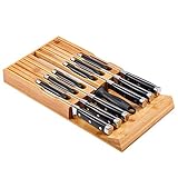 Utoplike In-Drawer Bamboo knife block Drawer