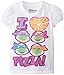 Teenage Mutant Ninja Turtles Little Girls' Toddler Pizza T-Shirt, White Heart, 4T