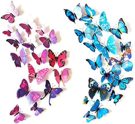 BRIC 12 Pack Simulation Butterfly Color 3D Wall Sticker