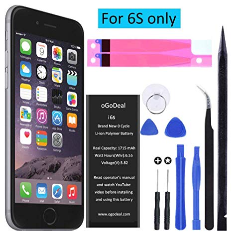 OGoDeal Battery Replacement Compatible with iPhone 6S Battery, 1715mAh, A1633, A1688, A1700 365 Days Warranty