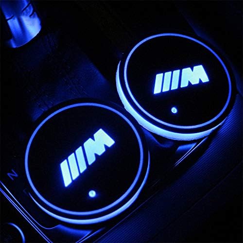 Geafos メーカー直送 2個車用ledドリンクホルダーレインボーコースター車載ロゴディスプレイライトledカーカップホルダーマットパッド