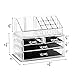 Felicite Home Acrylic Jewelry and Cosmetic Storage Makeup Organizer Countertop Shelf, Black Circle