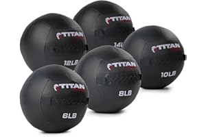 Titan Fitness LB Soft Shell Medicine Wall Ball with Poly-Composite Laminate Cross Texture Non-Slip Grip for Throwing, Core Strength, Floor Exercises, Stretching