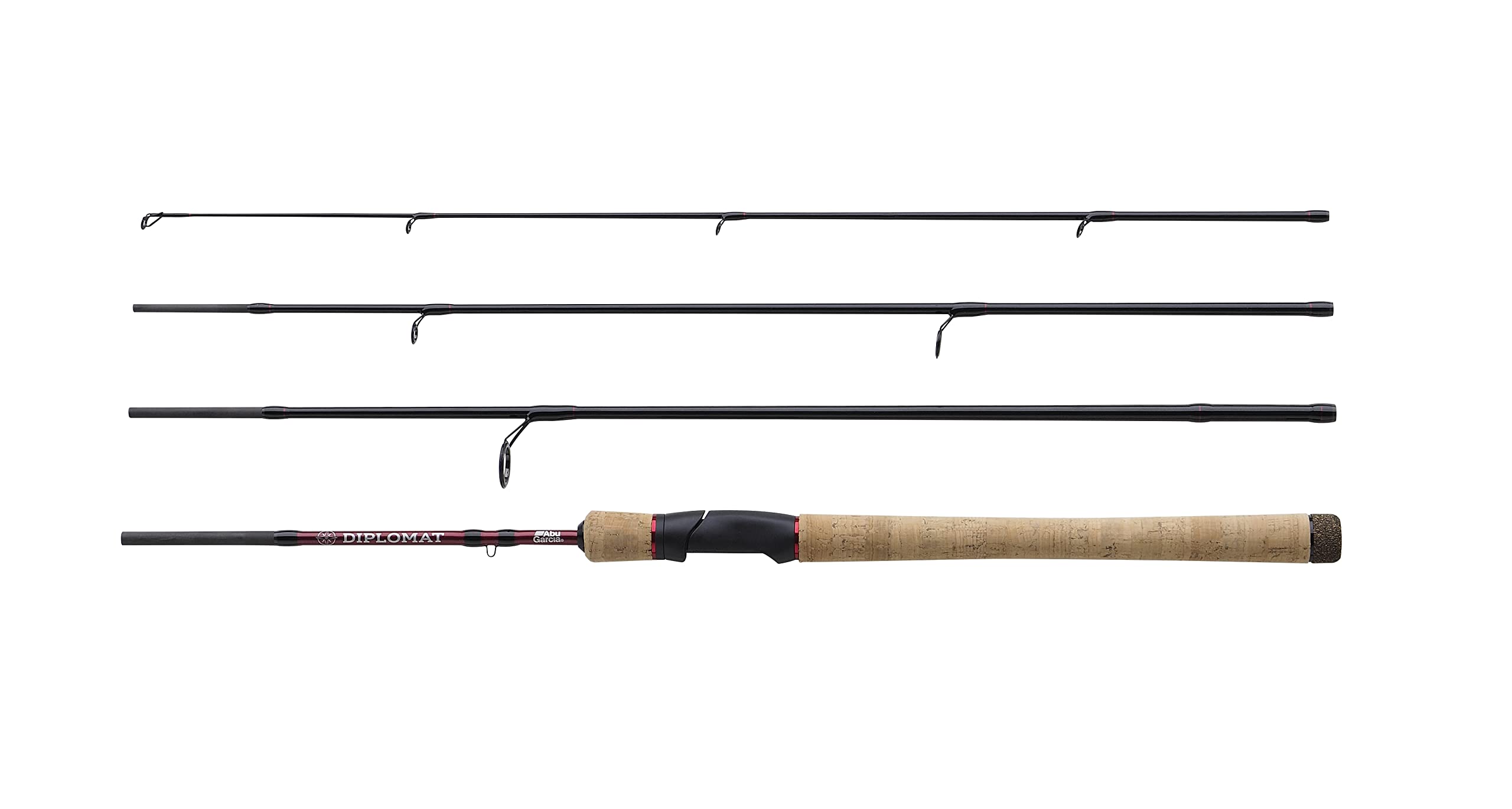 Abu Garcia Diplomat V2 Travel Fishing Rods, Designed to Pack Away Small for Easy Transport, 24T Carbon Blanks, Moderate to Fast Actions, Range of Casting Weights for All Fishing Styles