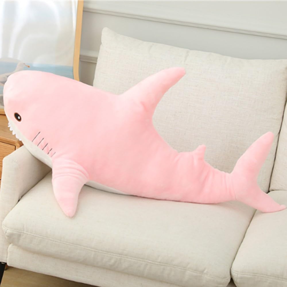 OUKEYI Simulation Great Whale Shark Plush Toy 80cm/31”, Realistic Stuffed Animal Cute Whale Shark Plush, Soft Great Whale Shark Plush Toy Home Decoration Toys, Gift for Kids (Pink)